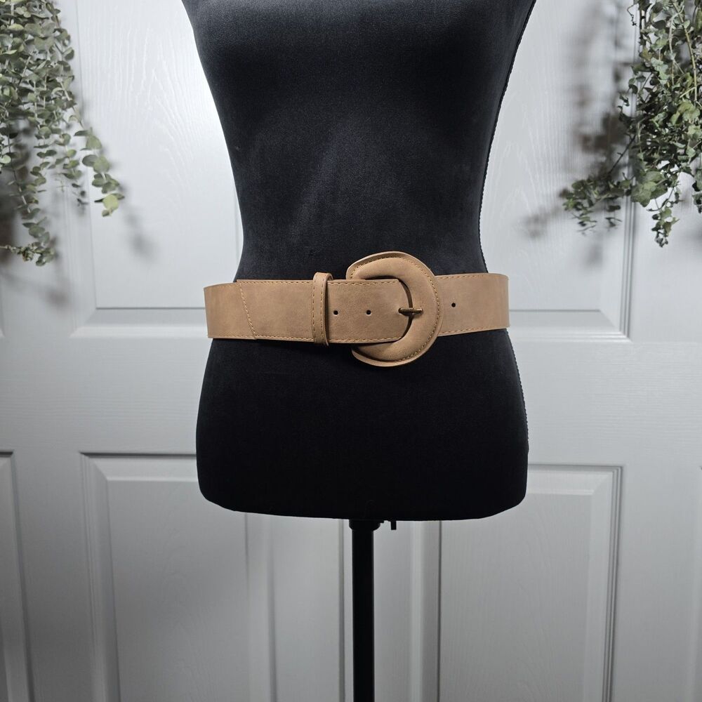 Zara Tan Light Brown Suede 2 Inch Wide Belt 36" Long